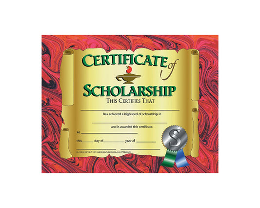 VA534 Flip Side Products Certificate of Scholarship, Compatible With Most Laser and Inkjet Printers, 8.5” X 11”, 30 Glossy Certificates/Pack, 50 Packs/Carton