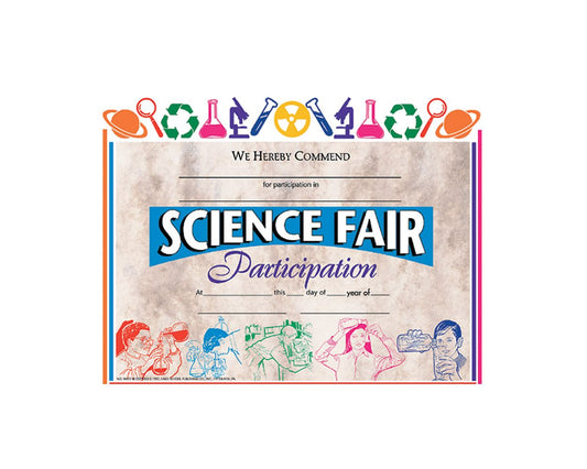 VA572 Flip Side Products Science Fair Participation Certificate, Compatible With Most Laser and Inkjet Printers, 8.5” X 11”, 30 Glossy Certificates/Pack, 50 Packs/Carton