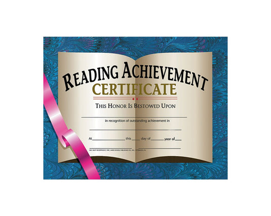 VA577 Flip Side Products Reading Achievement Certificate, Compatible With Most Laser and Inkjet Printers, 8.5” X 11”, 30 Glossy Certificates/Pack, 50 Packs/Carton