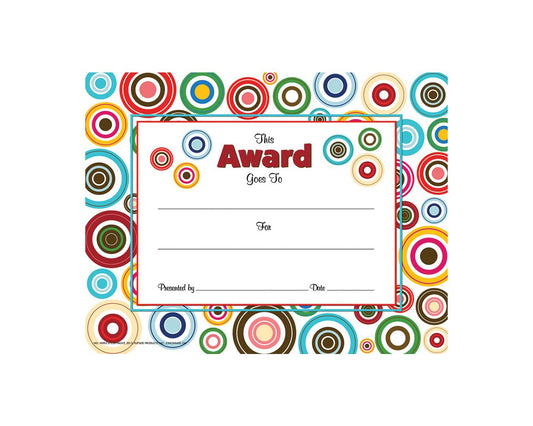 VA903 Flip Side Products General Award Certificate, Concentric Circles, Compatible With Most Laser and Inkjet Printers, 8.5” X 11”, 30 Matte Certificates/Pack, 50 Packs/Carton
